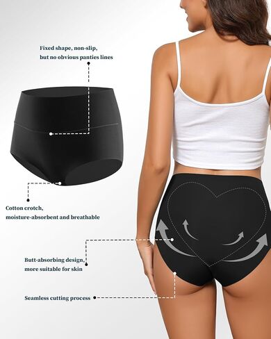 6PCS High Waist Women's Seamless Underwear Full Coverage Brief No Show Panties Sexy Comfortable Pantie in Saudi Arabia