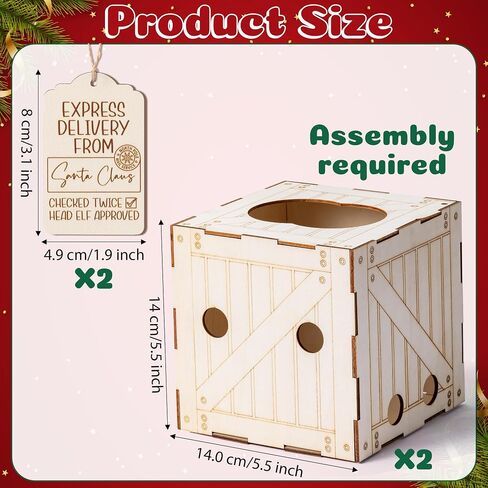 Christmas Elf Wooden Crate - Christmas Elf Wooden Crate Name Tag Santa’s Elves Delivery Box Wooden Elf Holder Christmas Winter Xmas New Year Gifts - Holds Two Elves (Elves Are Not Included) in Saudi Arabia