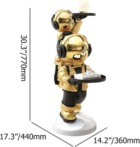 Modern Astronaut Statues White Spaceman Sculpture Floor Figurine Ornament End Side Table with Storage for Home Decoration in Kuwait