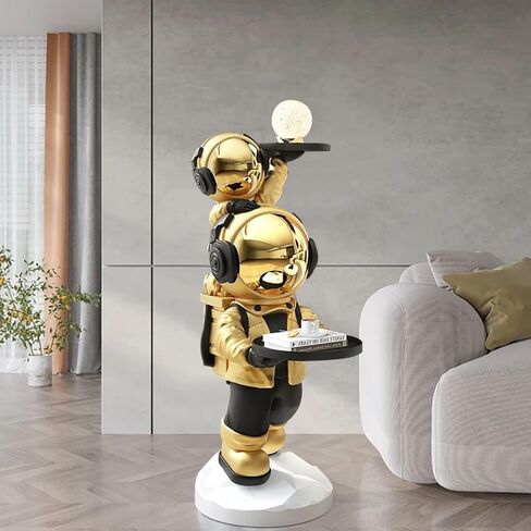 Modern Astronaut Statues White Spaceman Sculpture Floor Figurine Ornament End Side Table with Storage for Home Decoration in Kuwait