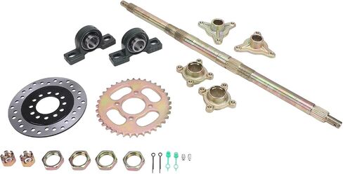 24inch Rear Axle Kit,Go Kart Rear Axle Kit 24 Inch Heavy Duty Sprocket Brake Disc Base Rear Axle Assembly Set for 50 to 150 DIY Rebuilt ATVs Quads and Drift Trikes in Saudi Arabia