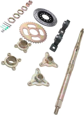 24inch Rear Axle Kit,Go Kart Rear Axle Kit 24 Inch Heavy Duty Sprocket Brake Disc Base Rear Axle Assembly Set for 50 to 150 DIY Rebuilt ATVs Quads and Drift Trikes in Saudi Arabia
