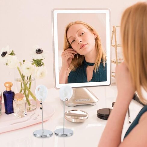 unicraftale 1 مجموعة الأذن على شكل حلق عرض موقف أسود ثقب مسمار حامل مع قاعدة مستديرة سيليكون القرط نموذج منظم شكل الأذن مجوهرات المنظم حامل للنساء القرط تخزين in Saudi Arabia