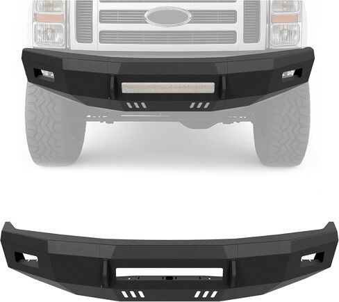المصد الأمامي KUAFU متوافق مع 2008 2009 2010 Ford F250 F350 Super Duty مسحوق فولاذي مطلي 3 قطع (عبوتان) in Saudi Arabia