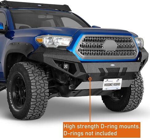Hooke Road 3rd Gen Tacoma Grizzly Front Bumper for 2016-2023 Toyota Tacoma, Full Width Off-Road Steel Bumper with Skid Plate, D-ring Mounts & LED Lights in Saudi Arabia