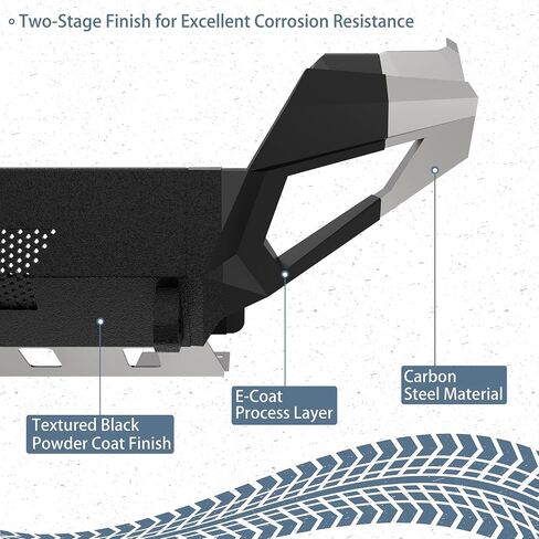 Hooke Road 3rd Gen Tacoma Grizzly Front Bumper for 2016-2023 Toyota Tacoma, Full Width Off-Road Steel Bumper with Skid Plate, D-ring Mounts & LED Lights in Saudi Arabia