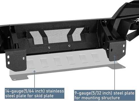 Hooke Road 3rd Gen Tacoma Grizzly Front Bumper for 2016-2023 Toyota Tacoma, Full Width Off-Road Steel Bumper with Skid Plate, D-ring Mounts & LED Lights in Saudi Arabia