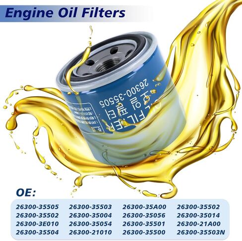 فلاتر زيت المحرك مع حشية سدادة التصريف المتوافقة مع هيونداي وكيا استبدال #26300-35505 (1 قطعة) in Saudi Arabia