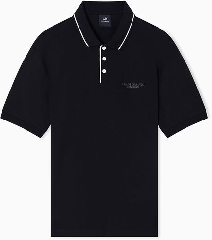 Armani Exchange Mens Regular Fit Small Text Logo Polo in Saudi Arabia