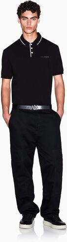 Armani Exchange Mens Regular Fit Small Text Logo Polo in Saudi Arabia
