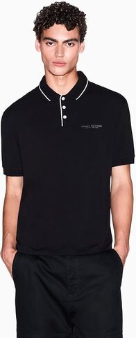 Armani Exchange Mens Regular Fit Small Text Logo Polo in Saudi Arabia