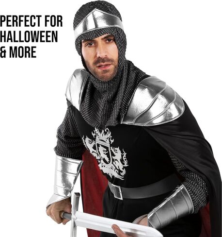 Morph Knight Costume Adults, Medieval Knight Costume Mens Halloween Crusader Outfit, Halloween Costumes For Men in Saudi Arabia