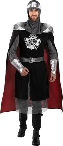 Morph Knight Costume Adults, Medieval Knight Costume Mens Halloween Crusader Outfit, Halloween Costumes For Men in Saudi Arabia