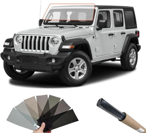 DIY MotoShield Pro 2mil Premium Professional Precut Nano Ceramic Window Tint Film Kit لـ (2023-2025) جيب رانجلر 4 أبواب صلبة (السائق الأمامي/الراكب 15%) in Kuwait