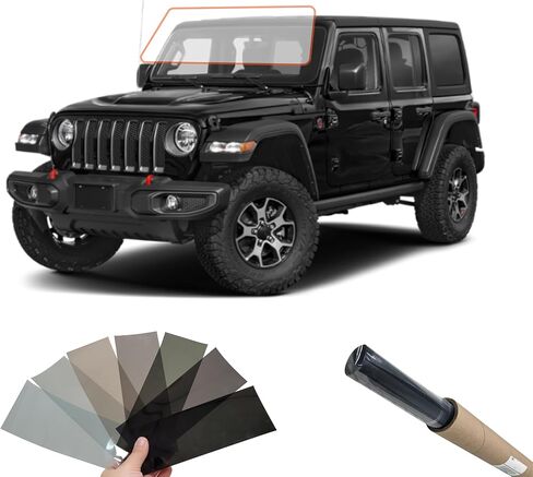DIY MotoShield Pro 2mil Premium Professional Precut Nano Ceramic Window Tint Film Kit لـ (2023-2025) جيب رانجلر 4 أبواب صلبة (السائق الأمامي/الراكب 15%) in Kuwait
