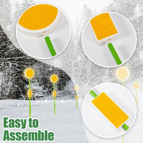 عاكسات علامات الممر، علامات ممر عاكسة احترافية لحراثة الثلج، عاكسات مزدوجة الجوانب من الألياف الزجاجية مقاس 51 بوصة للممر، ارتفاعات مختلفة عاكسة (4 قطع) in Kuwait