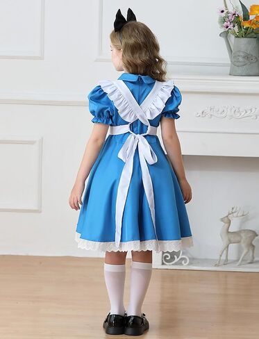 مجموعة فساتين الخادمة الرائدة من Happy Cherry Girls مع عصابة رأس على شكل فيونكة ملابس حاج استعمارية 1800s 3 قطع من 2 إلى 12 سنة in Saudi Arabia
