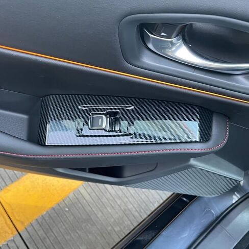 Compatible with 2023 2024 2025 Honda Accord Accessories Door Window Switch Panel Cover Window Control Button Trim for (Carbon Style No Seat Heating Buttons) in Saudi Arabia