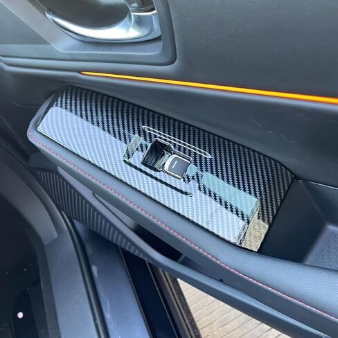 Compatible with 2023 2024 2025 Honda Accord Accessories Door Window Switch Panel Cover Window Control Button Trim for (Carbon Style No Seat Heating Buttons) in Saudi Arabia