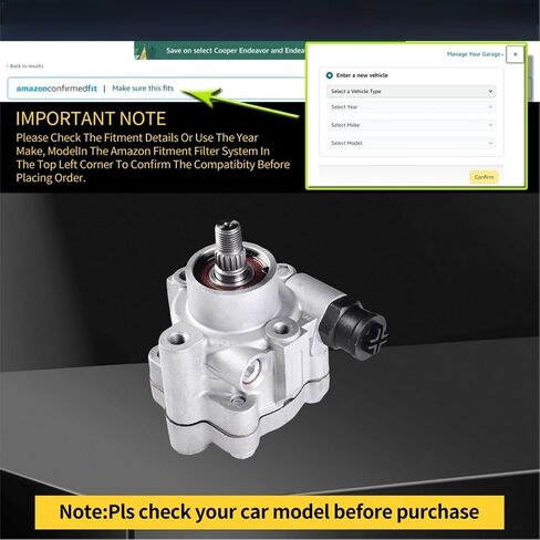 New Power Steering Pump Compatible with Ford Escape 2001-2004, Mazda Tribute 2001 2002 2003 2004 Sport Utility w/o Reservoir Replace # 21-5271, 78-8205, 55-5735, 50-7290, 36-717171 in Saudi Arabia