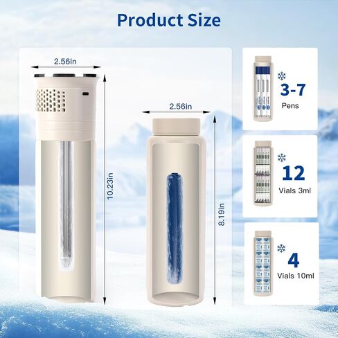 Insulin Cooler Travel Case, TSA Approved Diabetic Travel case with Lightweight Design, USB Charging Cooling Medicine Mini Refrigerator, 3-6 Pens Portability for Daily Use and Multi-Day Trips On-the-Go in Saudi Arabia