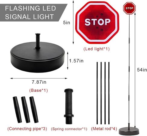 Parking Garage Flashing Stop Sign, Garage Parking Assistant LED Flashing Warning Stop Sign, Adjustable Height Parking Sensor Car Stop Target Indicator, Parking Assist Indicator in Saudi Arabia