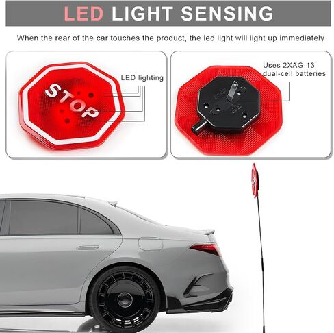 Parking Garage Flashing Stop Sign, Garage Parking Assistant LED Flashing Warning Stop Sign, Adjustable Height Parking Sensor Car Stop Target Indicator, Parking Assist Indicator in Saudi Arabia