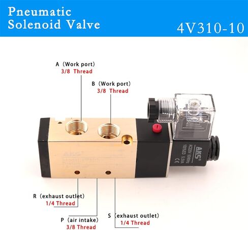 4V310-08 4V310-10 3 Way 2 Position 1/4" 3/8" Pneumatic Electric Solenoid Valve Gas Control Air Magnetic Valve 220V 110V 24V 12V(4V310-08,AC110V) in Saudi Arabia