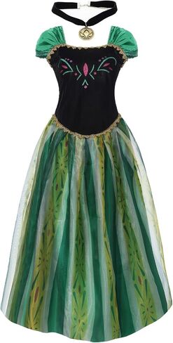 Princess Anna for Women Coronation Dress Adult Costume Anna Wig Elsa Wig Cosplay Christmas Halloween in Saudi Arabia