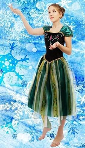 Princess Anna for Women Coronation Dress Adult Costume Anna Wig Elsa Wig Cosplay Christmas Halloween in Saudi Arabia