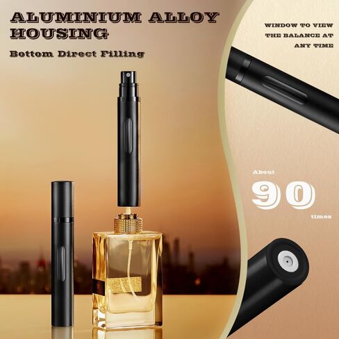 10ml Perfume Atomizer Travel Refillable, 3PCS Perfume Travel Refillable Bottle,Bottom-Filling Fragrances Perfumes Bottle,Mini Cologne Dispenser,Portable Sprayer（Black-Grey-Silver） in Saudi Arabia