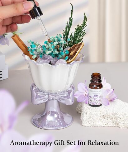 Essential Oil Diffuser Set, Natural Crystal Stone, Freesia Aromatherapy Diffuser, Home Fragrance, Reed Diffuser, for Bedroom, Bathroom, Shelf Decor in Saudi Arabia