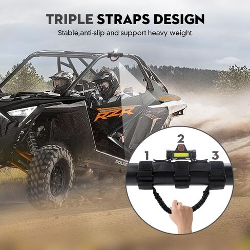 Sidaqi 2PCS Paracord Grab Handles Compatible with Jeep Wrangler 1955-2023 YJ TJ JK JL Gladiator JT ATV UTV Wrangler Grip Handle Roll Bar Grab Handles with LED Light-Black in Saudi Arabia