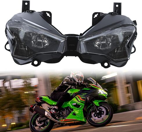 مصباح أمامي LED للنينجا 500 ZX-6R 24-25، مصباح أمامي LED متكامل للرأس مع شعاع DRL عالي منخفض لملحقات Kawasaki Ninja 500 SE ZX-6R 636 2024-2025 in Saudi Arabia