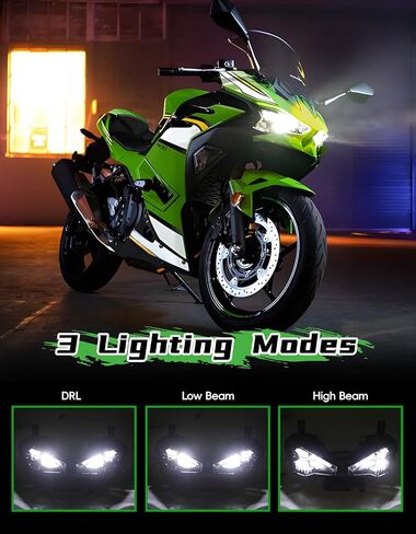 مصباح أمامي LED للنينجا 500 ZX-6R 24-25، مصباح أمامي LED متكامل للرأس مع شعاع DRL عالي منخفض لملحقات Kawasaki Ninja 500 SE ZX-6R 636 2024-2025 in Saudi Arabia