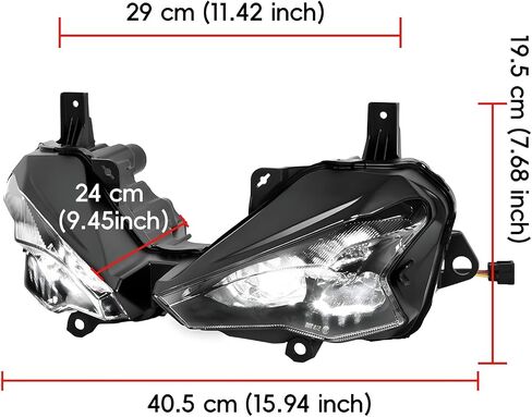مصباح أمامي LED للنينجا 500 ZX-6R 24-25، مصباح أمامي LED متكامل للرأس مع شعاع DRL عالي منخفض لملحقات Kawasaki Ninja 500 SE ZX-6R 636 2024-2025 in Saudi Arabia