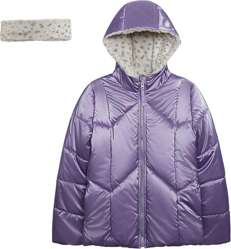 Jessica Simpson Girls' Heavyweight Hooded Puffer Jacket with Cozy Headband Winter Coat in Saudi Arabia