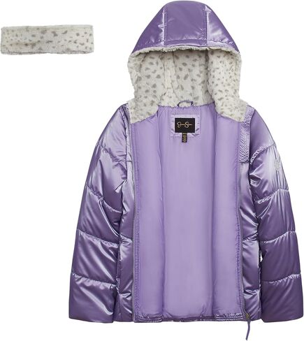 Jessica Simpson Girls' Heavyweight Hooded Puffer Jacket with Cozy Headband Winter Coat in Saudi Arabia