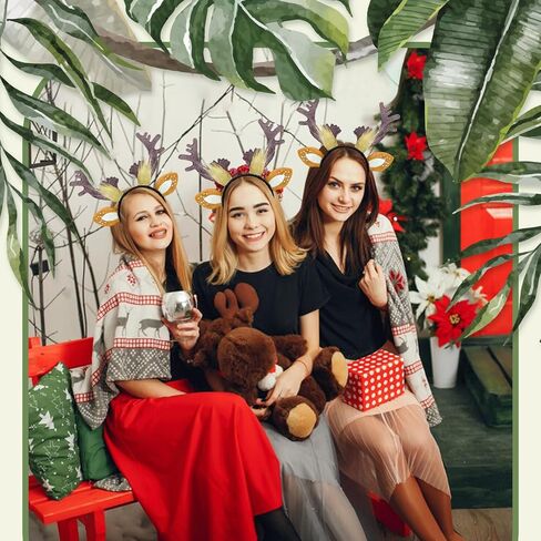 M&G House Halloween Deer Antlers Headband Adult Kids Fawn Horn Costume Reindeer Antlers Headband Costume Christmas Easter Party Plush Deer Headbands for Women Adults Kids in Saudi Arabia