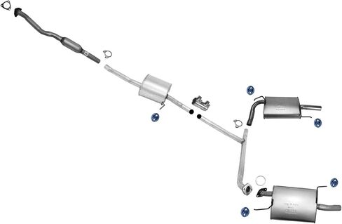Exhaust System Resonator Dual Mufflers Replacement Parts For 2006 2007 Honda Accord 4Dr Sedan 3.0L in Saudi Arabia