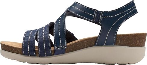 Clarks Women's Calenne Clara Wedge Sandal, Bronze Metallic Textile, 9 Wide in Saudi Arabia