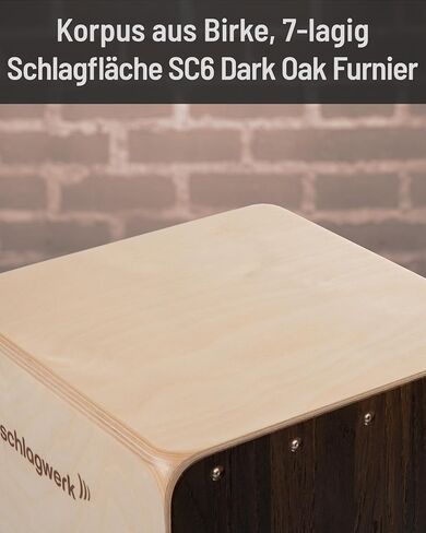 Schlagwerk CP404BLK 2inOne Series Snare Cajon l Black Baltic Birch Front Plate l Made in Germany in Saudi Arabia