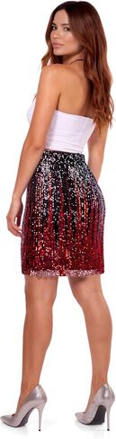 Sequin Skirt Sparkly High Waisted Stretchy Bodycon Mini Skirts Party Night Out Clubwear for Women in Saudi Arabia