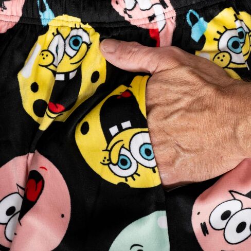 Nickelodeon Spongebob Patrick and Squidward Christmas Ornaments Balls Black Unisex Adult Lounge Pants in Saudi Arabia