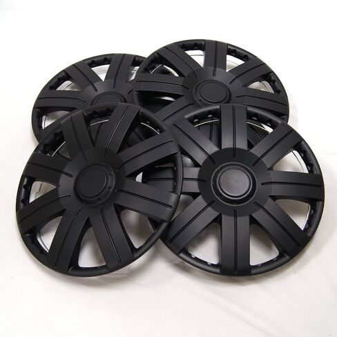 TuningPros WSC-613B15 - حزمة من 4 أغطية محورية - أغطية عجلات سوداء غير لامعة من النوع مقاس 15 بوصة (منبثقة) in Saudi Arabia