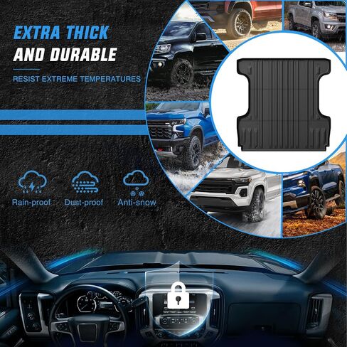 Nilight Trunk Bed Mat for 2022-2024 Toyota Tundra CrewMax Cab 5.5 Ft Accessories, TPE Heavy Duty, All Weather Pickup Car TPE Bed Liner, Black in Saudi Arabia