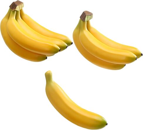 Hiboom 3 مجموعات واقعية من الموز الاصطناعي مجموعة فواكه وهمية 1/3/5 رأس محاكاة الموز وهمية الفاكهة الاصطناعية التي تبدو حقيقية لعرض نموذج الغذاء التصوير الدعائم ديكور المطبخ المنزلي in Saudi Arabia
