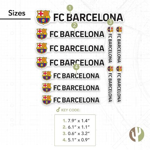 Desert Cactus FC Barcelona Barça Stickers Barça Sheet Vinyl Football Soccer Decal Laptop Water Bottle Car Scrapbook (Type 3-1) in Saudi Arabia