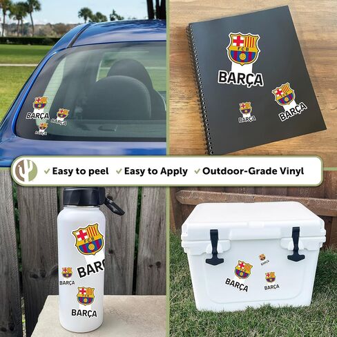 Desert Cactus FC Barcelona Barça Stickers Barça Sheet Vinyl Football Soccer Decal Laptop Water Bottle Car Scrapbook (Type 3-1) in Saudi Arabia