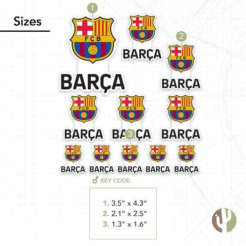 Desert Cactus FC Barcelona Barça Stickers Barça Sheet Vinyl Football Soccer Decal Laptop Water Bottle Car Scrapbook (Type 3-1) in Saudi Arabia